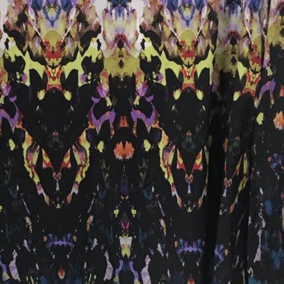 Calvin Klein Floral Oversized Boho Shirt Blouse Button RollTab Long Sleeve Top M - Picture 12 of 16